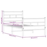 vidaXL Cadre de lit en métal sans matelas chêne sonoma 75x190 cm