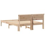vidaXL Cadre de lit Marron 135 x 190 cm Bois massif en pin