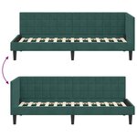 vidaXL Cadre de lit d'angle Vert foncé 80 x 200 cm Velours
