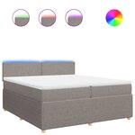 vidaXL Sommier à lattes de lit avec matelas Taupe 200x200 cm Tissu