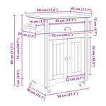 VidaXL Chariot de cuisine BODO gris 72x45x80 cm