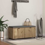 vidaXL Banc d'entrée avec coussin Chêne artisanal 100 x 38 x 46 cm