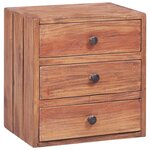 vidaXL Table de chevet avec 3 tiroirs 35x25x35 cm bois d'acajou massif