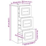 vidaXL Armoire à tiroirs Chêne artisanal 33 x 34 5 x 87 cm