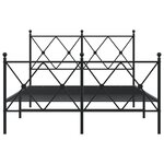 vidaXL Cadre de lit métal sans matelas avec pied de lit noir 120x190cm