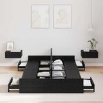 vidaXL Cadre de lit avec rangement avec tiroir Chêne noir 120 x 200 cm