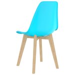 vidaXL Chaises à manger lot de 6 bleu plastique