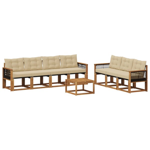 vidaXL Ensemble de canapés d'extérieur 8 Pièces Naturel et Beige