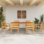 vidaXL Ensemble de salle à manger pour jardin 9 Pièces Marron