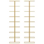 vidaXL Casier à vin mural pour 9 bouteilles 2 Pièces Doré Fer