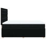 vidaXL Sommier à lattes de lit avec matelas Noir 140x200 cm Tissu