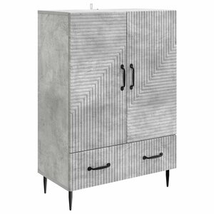 vidaXL Buffet Gris béton 66 x 34 5 x 95 cm Bois d'ingénierie