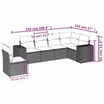 vidaXL Salon de jardin avec coussins 6 Pièces marron résine tressée