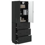 vidaXL Ensemble de Meubles 2 Pièces Noir 66 x 34 5 x 87 cm