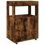 vidaXL Chariot de bar chêne fumé 60x39 5x89 cm bois d'ingénierie