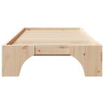 vidaXL Cadre de lit naturel Bois naturel Bois de pin massif 75 x 190 cm