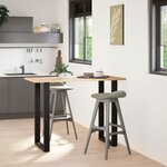vidaXL Pieds de table de bar en U 2 pièces noir 60 x (100-101) cm acier