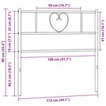 vidaXL Tête de lit de remplacement métal noir 107 cm