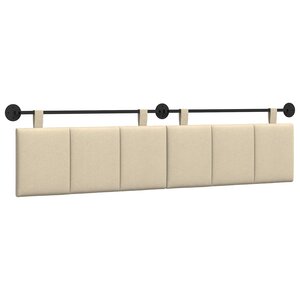 vidaXL Tête de lit suspendue Crème Tissu