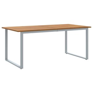 vidaXL Table de jardin pour repas Gris 180 x 90 x 75 cm