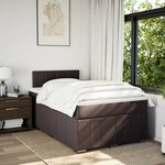 vidaXL Sommier à lattes de lit et matelas marron foncé 120x190cm tissu