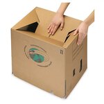 Caisse carton de déménagement double cannelure avec poignées et montage rapide raja 48x32x36 cm (lot de 20)