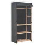 vidaXL Garde-robe à 3 niveaux Gris 79 x 40 x 170 cm Tissu