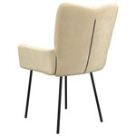 vidaXL Chaises à manger lot de 2 Crème Velours