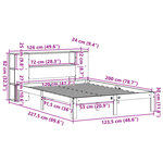 vidaXL Lit bibliothèque sans matelas blanc 120x200 cm bois pin massif