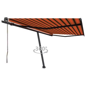 vidaXL Auvent automatique sur pied 450x350 cm Orange/marron