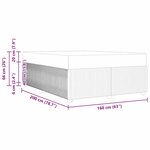 vidaXL Cadre de lit avec matelas Gris foncé 160 x 200 cm tissu