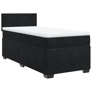 vidaXL Sommier à lattes de lit avec matelas Noir 90x200 cm Velours