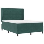 Lit Box Spring avec Matelas vert foncé 140x200 cm en velours