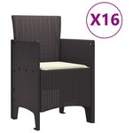 vidaXL Ensemble de salle à manger pour jardin 17 Pièces Marron