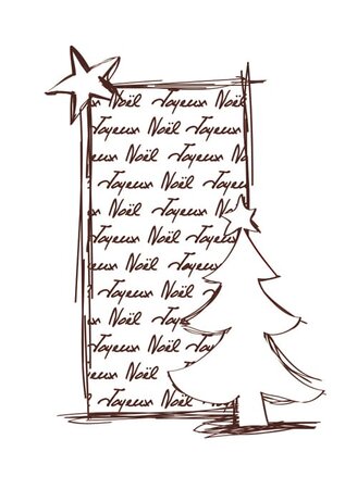 Tampon en bois Cadre Joyeux Noel - Graine créative