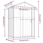 vidaXL Abri de jardin Anthracite 126x97 5x177 cm Acier galvanisé