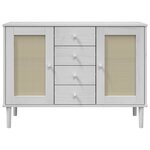vidaXL Buffet SENJA aspect rotin blanc 112x40x80cm bois massif de pin