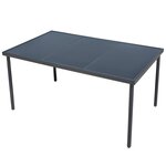 vidaXL Mobilier de salle à manger d'extérieur 7 Pièces Acier Noir