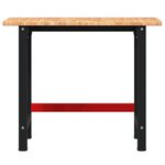 vidaXL Établi marron clair bois de chêne massif rectangulaire