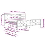 vidaXL Cadre de lit Gris foncé 180 x 200 cm Pin massif