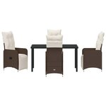 vidaXL Ensemble de salle à manger pour jardin 5 Pièces Marron Poly rotin
