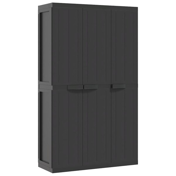 vidaXL Armoire de rangement d'extérieur noir 97x37x165 cm PP