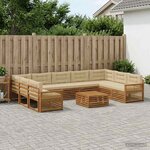 vidaXL Ensemble de canapés d'extérieur 10 Pièces Naturel et Beige