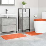 vidaXL Ensemble de tapis de bain antidérapants 3 Pièces Orange PP