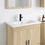 vidaXL Lavabo de salle de bains Noir Mat 81 x 40 x 17 5 cm métal