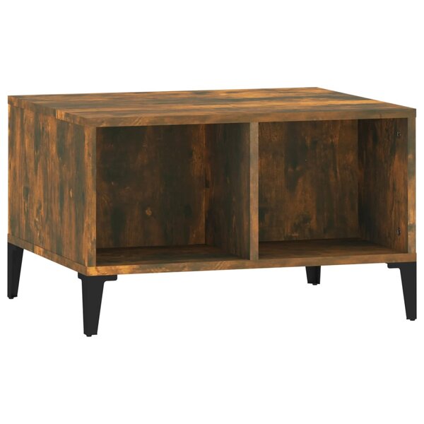 vidaXL Table basse Chêne fumé 60x50x36 5 cm Bois d'ingénierie