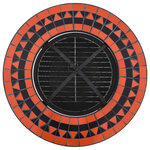 vidaXL Table de foyer mosaïque Terre cuite et blanc 68 cm Céramique