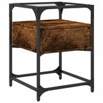 vidaXL Tables de chevet 2 Pièces chêne fumé 40x40x55 cm bois d'ingénierie