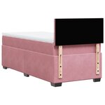 vidaXL Sommier à lattes de lit avec matelas Rose 90x200 cm Velours