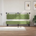 vidaXL Tête de lit suspendue Avec lumière LED Vert clair Velours